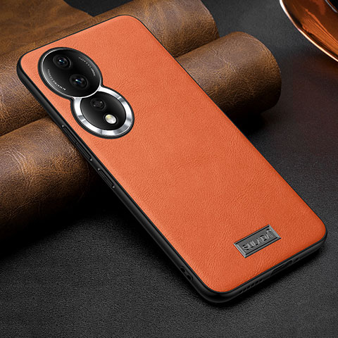 Funda Lujo Cuero Carcasa LD1 para Huawei Honor 80 5G Naranja