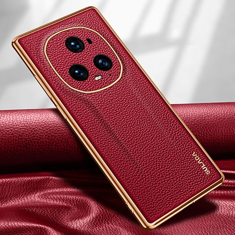 Funda Lujo Cuero Carcasa LD1 para Huawei Honor Magic5 Ultimate 5G Rojo