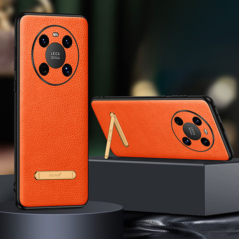 Funda Lujo Cuero Carcasa LD1 para Huawei Mate 40 Naranja