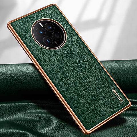 Funda Lujo Cuero Carcasa LD1 para Huawei Mate 50 Verde