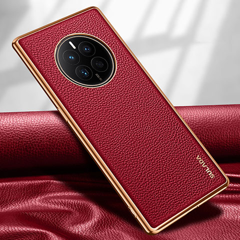 Funda Lujo Cuero Carcasa LD1 para Huawei Mate 50E Rojo