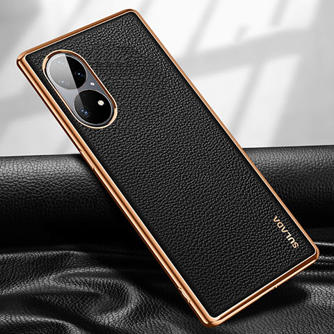 Funda Lujo Cuero Carcasa LD1 para Huawei P50 Negro