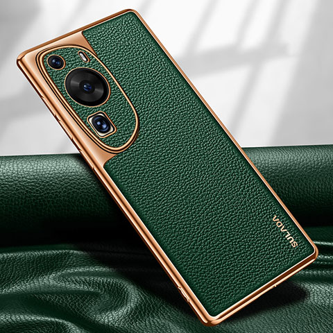 Funda Lujo Cuero Carcasa LD1 para Huawei P60 Art Verde