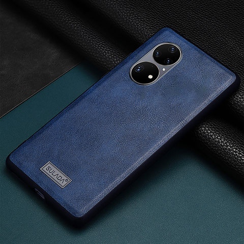 Funda Lujo Cuero Carcasa LD2 para Huawei P50 Azul