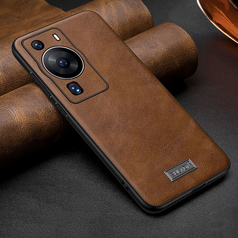 Funda Lujo Cuero Carcasa LD2 para Huawei P60 Pro Marron