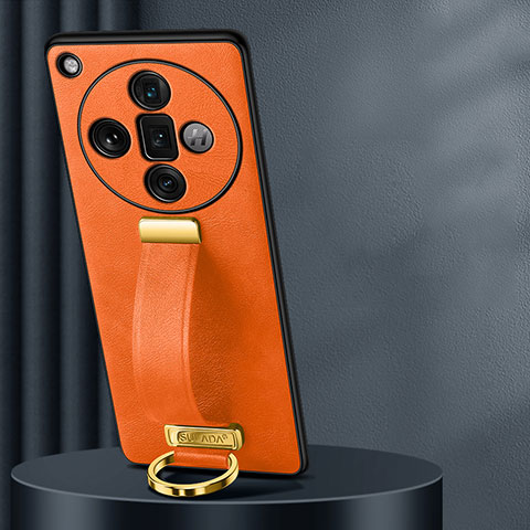 Funda Lujo Cuero Carcasa LD2 para Oppo Find X7 Ultra 5G Naranja