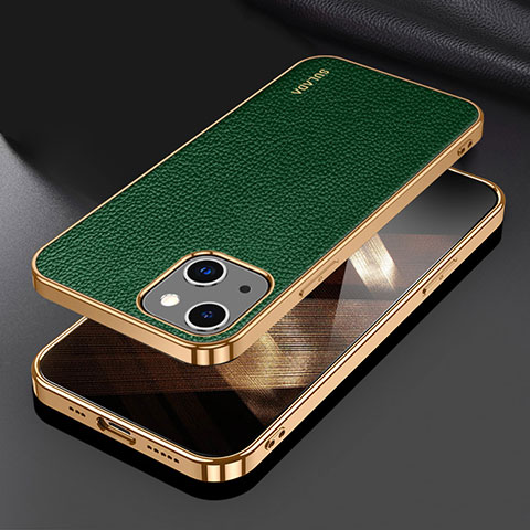 Funda Lujo Cuero Carcasa LD3 para Apple iPhone 15 Plus Verde