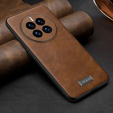 Funda Lujo Cuero Carcasa LD3 para Huawei Mate 50 Marron