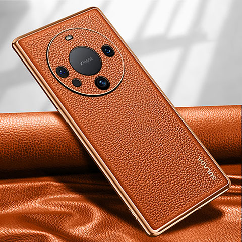 Funda Lujo Cuero Carcasa LD3 para Huawei Mate 60 Pro Naranja