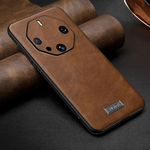 Funda Lujo Cuero Carcasa LD3 para Huawei Mate 60 RS Ultimate Marron