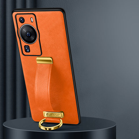 Funda Lujo Cuero Carcasa LD3 para Huawei P60 Naranja