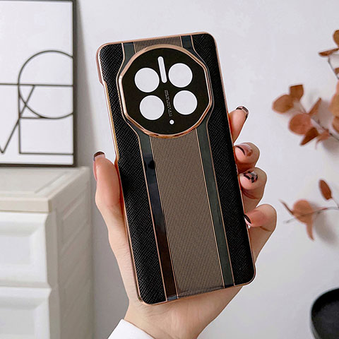 Funda Lujo Cuero Carcasa LF2 para Huawei Mate 50 Negro