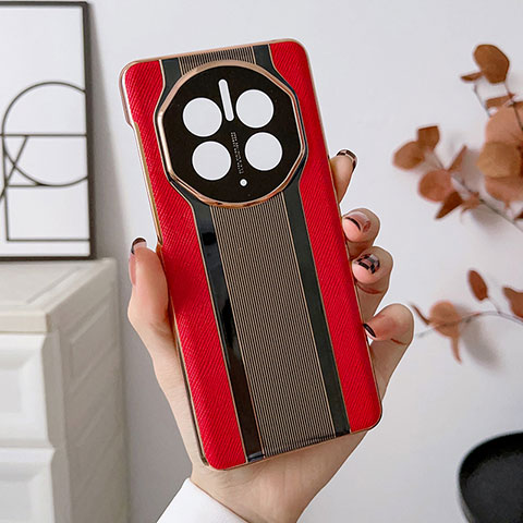 Funda Lujo Cuero Carcasa LF2 para Huawei Mate 50 RS Rojo