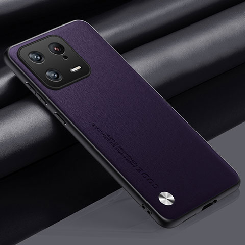 Funda Lujo Cuero Carcasa LS1 para Xiaomi Mi 13 Pro 5G Morado