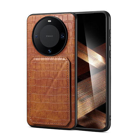 Funda Lujo Cuero Carcasa MT1 para Huawei Mate 60 Marron