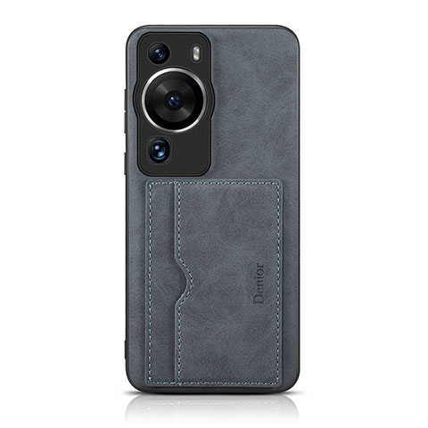 Funda Lujo Cuero Carcasa MT2 para Huawei P60 Gris