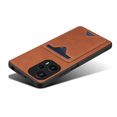 Funda Lujo Cuero Carcasa MT2 para Xiaomi Redmi Note 12 Turbo 5G Marron