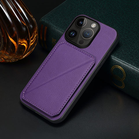 Funda Lujo Cuero Carcasa MT4 para Apple iPhone 14 Pro Morado