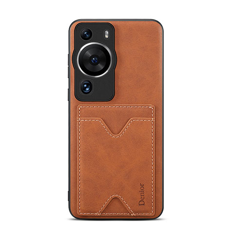 Funda Lujo Cuero Carcasa MT4 para Huawei P60 Marron