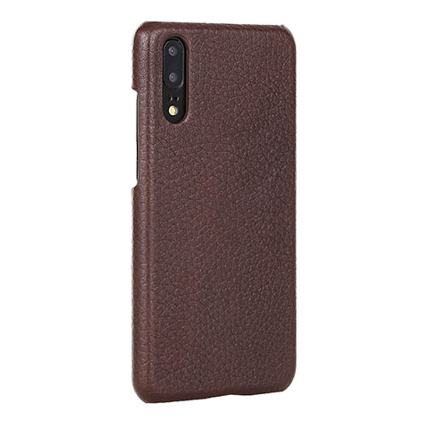 Funda Lujo Cuero Carcasa P01 para Huawei P20 Pro Marron