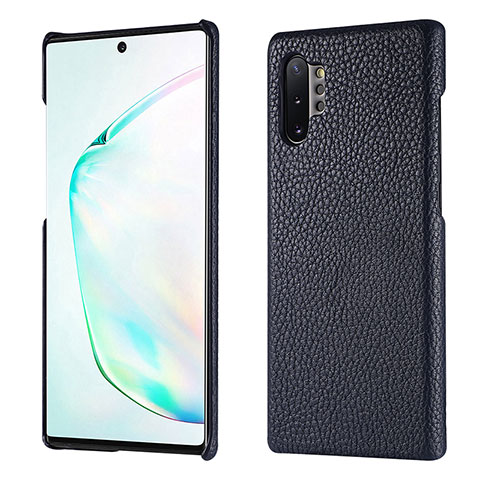 Funda Lujo Cuero Carcasa P01 para Samsung Galaxy Note 10 Plus 5G Azul