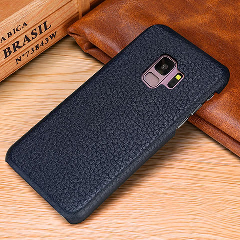 Funda Lujo Cuero Carcasa P01 para Samsung Galaxy S9 Plus Azul