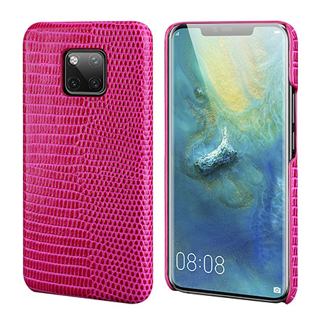 Funda Lujo Cuero Carcasa P02 para Huawei Mate 20 Pro Rojo