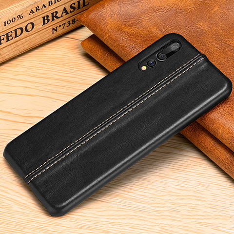 Funda Lujo Cuero Carcasa P02 para Huawei P20 Pro Negro