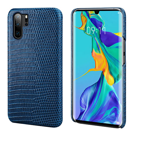 Funda Lujo Cuero Carcasa P02 para Huawei P30 Pro New Edition Azul