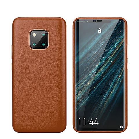 Funda Lujo Cuero Carcasa P03 para Huawei Mate 20 Pro Marron