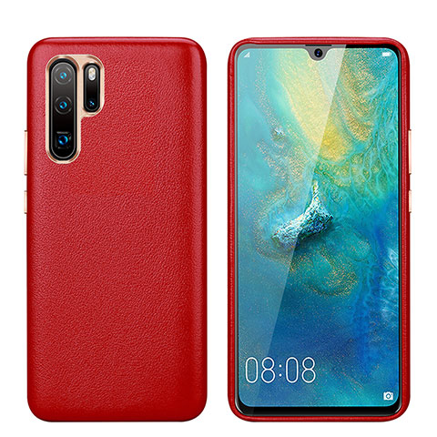 Funda Lujo Cuero Carcasa P03 para Huawei P30 Pro New Edition Rojo