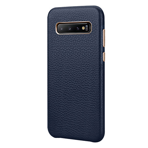 Funda Lujo Cuero Carcasa P03 para Samsung Galaxy S10 Plus Azul