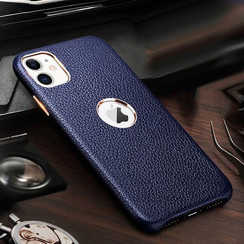 Funda Lujo Cuero Carcasa para Apple iPhone 11 Azul