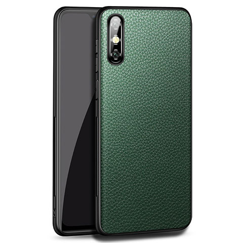 Funda Lujo Cuero Carcasa para Huawei Enjoy 10e Verde