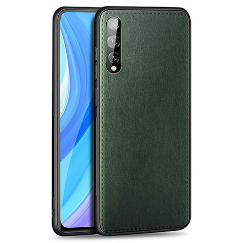 Funda Lujo Cuero Carcasa para Huawei Enjoy 10S Verde