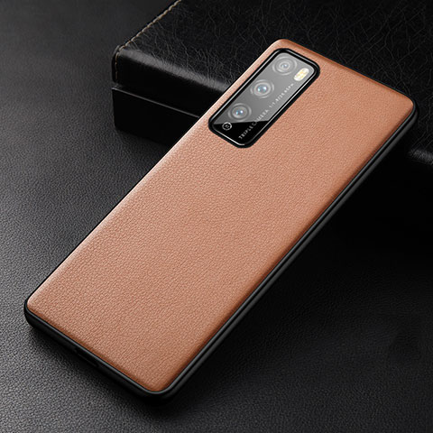 Funda Lujo Cuero Carcasa para Huawei Enjoy Z 5G Naranja