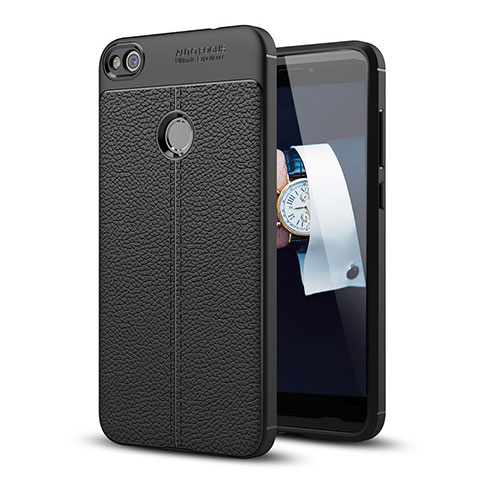 Funda Lujo Cuero Carcasa para Huawei Honor 8 Lite Negro