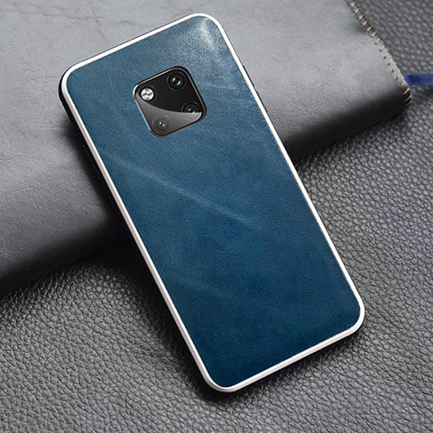 Funda Lujo Cuero Carcasa para Huawei Mate 20 Pro Azul