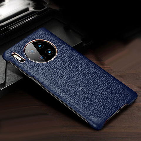 Funda Lujo Cuero Carcasa para Huawei Mate 30 5G Azul