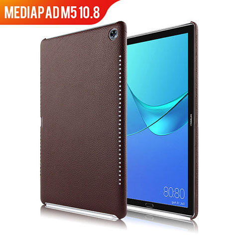 Funda Lujo Cuero Carcasa para Huawei MediaPad M5 10.8 Marron