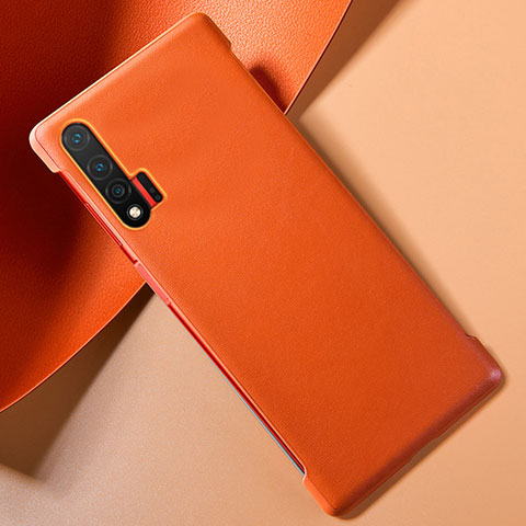 Funda Lujo Cuero Carcasa para Huawei Nova 6 5G Naranja