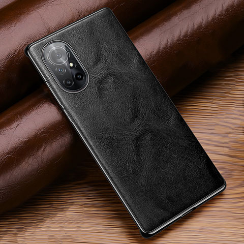 Funda Lujo Cuero Carcasa para Huawei Nova 8 5G Negro