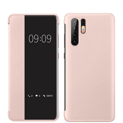 Funda Lujo Cuero Carcasa para Huawei P30 Pro New Edition Oro Rosa