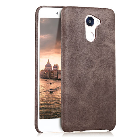 Funda Lujo Cuero Carcasa para Huawei Y7 Prime Marron