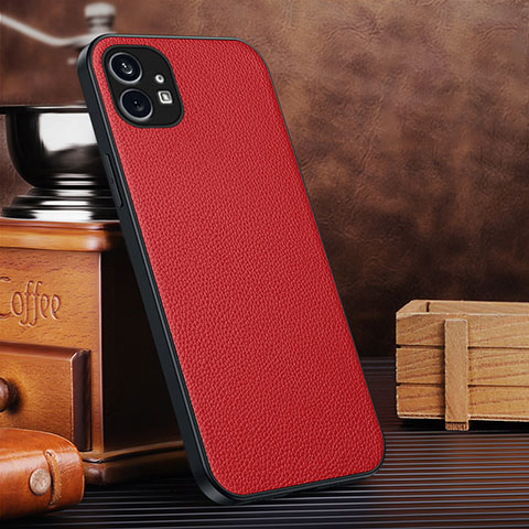 Funda Lujo Cuero Carcasa para Nothing Phone 1 Rojo