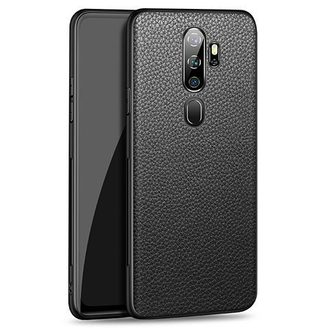 Funda Lujo Cuero Carcasa para Oppo A11 Negro