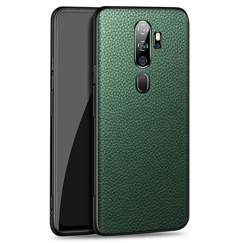 Funda Lujo Cuero Carcasa para Oppo A11 Verde