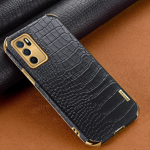 Funda Lujo Cuero Carcasa para Oppo A16s Negro