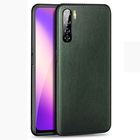 Funda Lujo Cuero Carcasa para Oppo A91 Verde