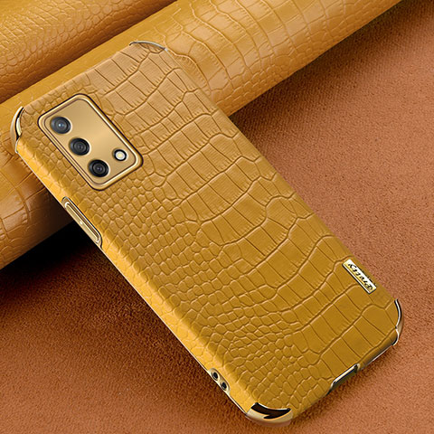 Funda Lujo Cuero Carcasa para Oppo A95 4G Amarillo